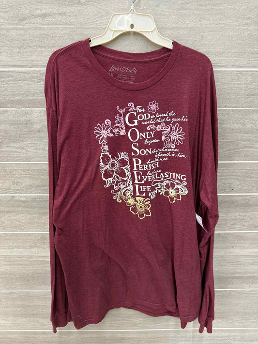 Burgundy Womens Size 3X Shirt