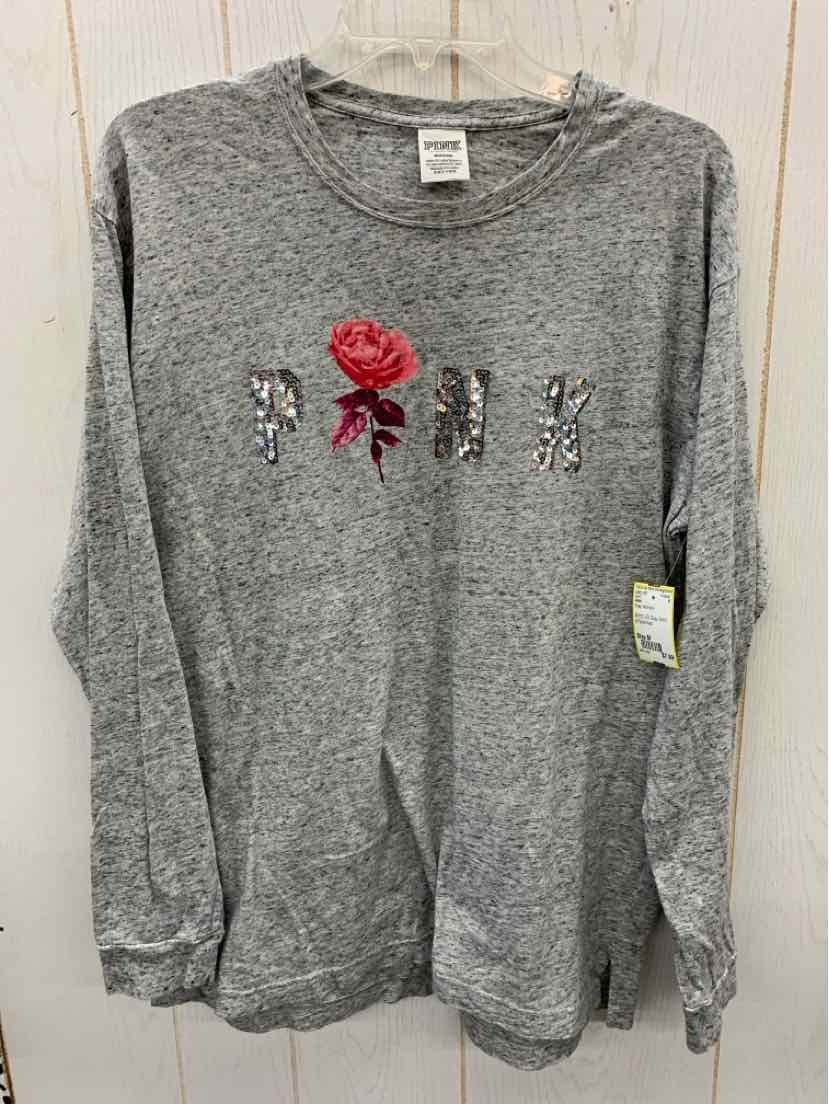 PINK Gray Womens Size M Shirt
