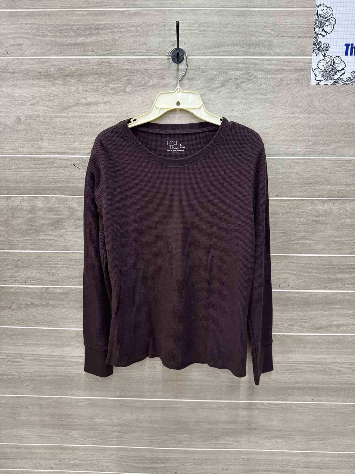 Time & Tru Size L Brown Womens Shirt