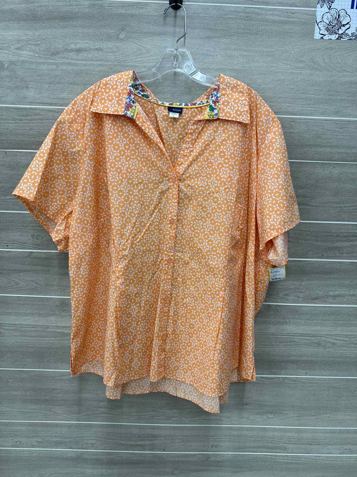 Basic Editions Orange Womens Size 4X Shirt