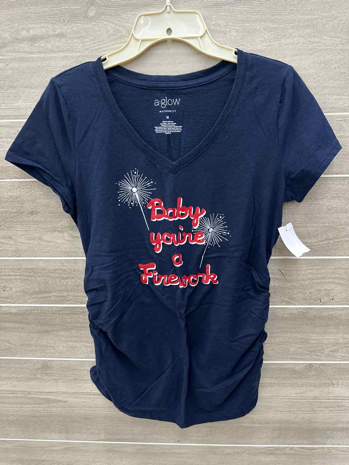 Aglow Size M Navy Maternity Shirt
