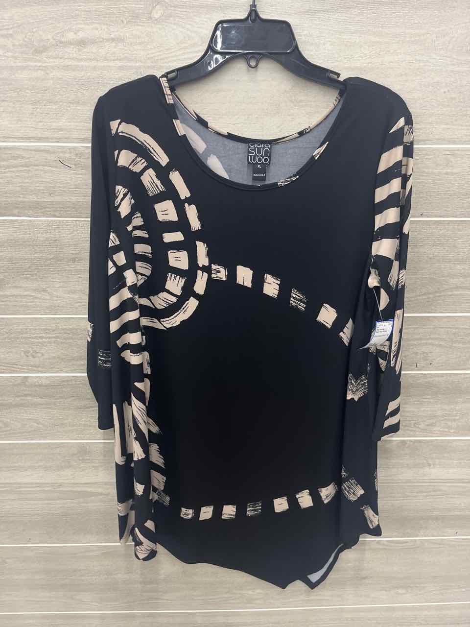 Clara Sun Woo Size 16 Black Plus Shirt