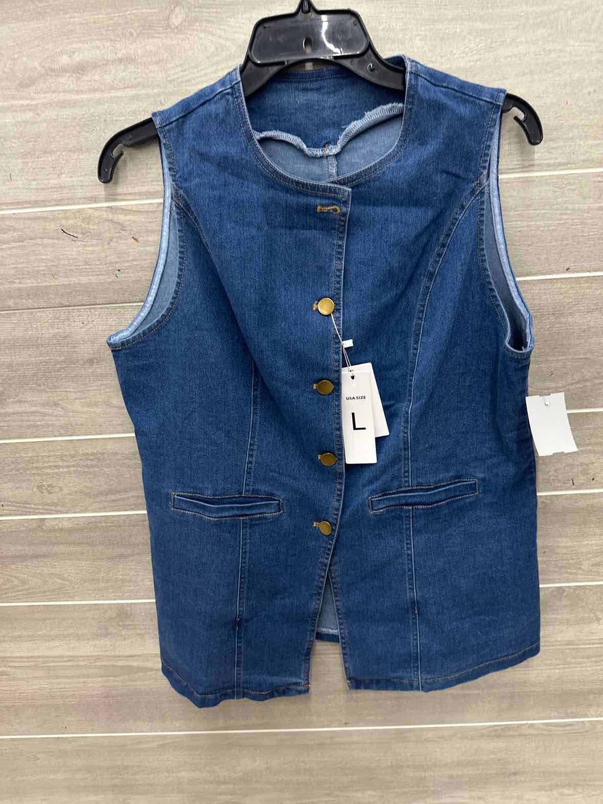 Size L Blue Womens Vest