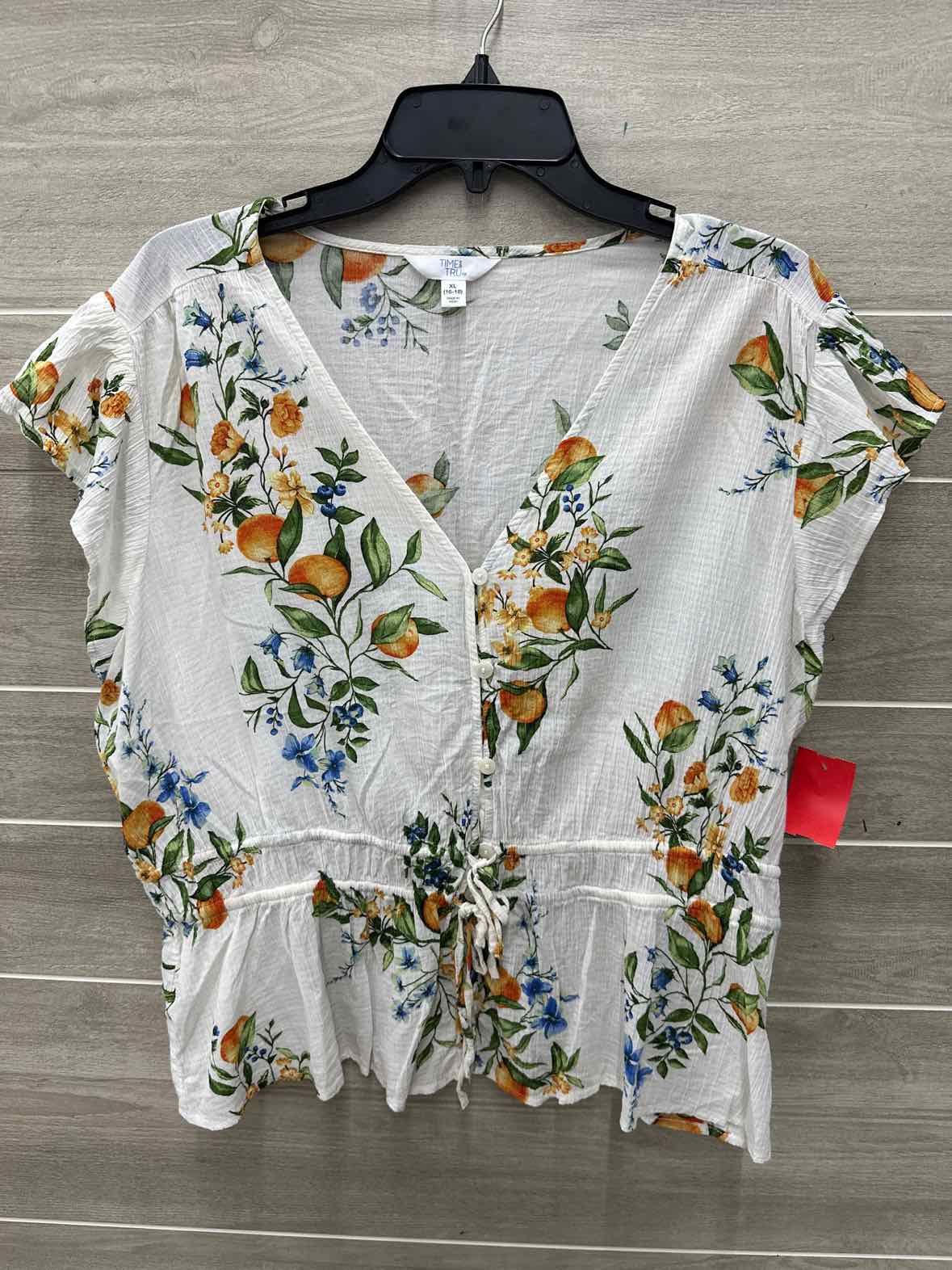 Time & Tru Size 16/18 White Womens Shirt