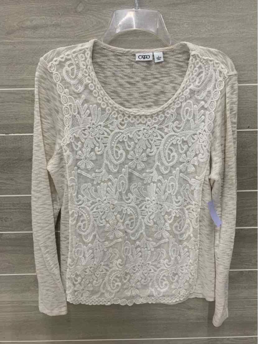 CATO Cream Womens Size L Shirt