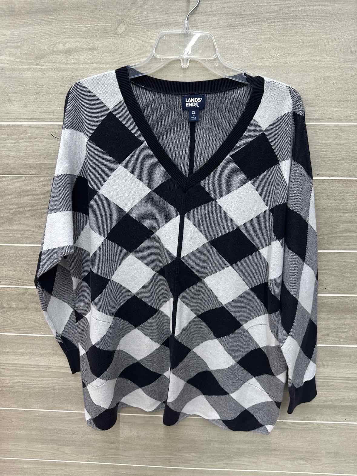 Lands End Size 18 Black Womens Sweater