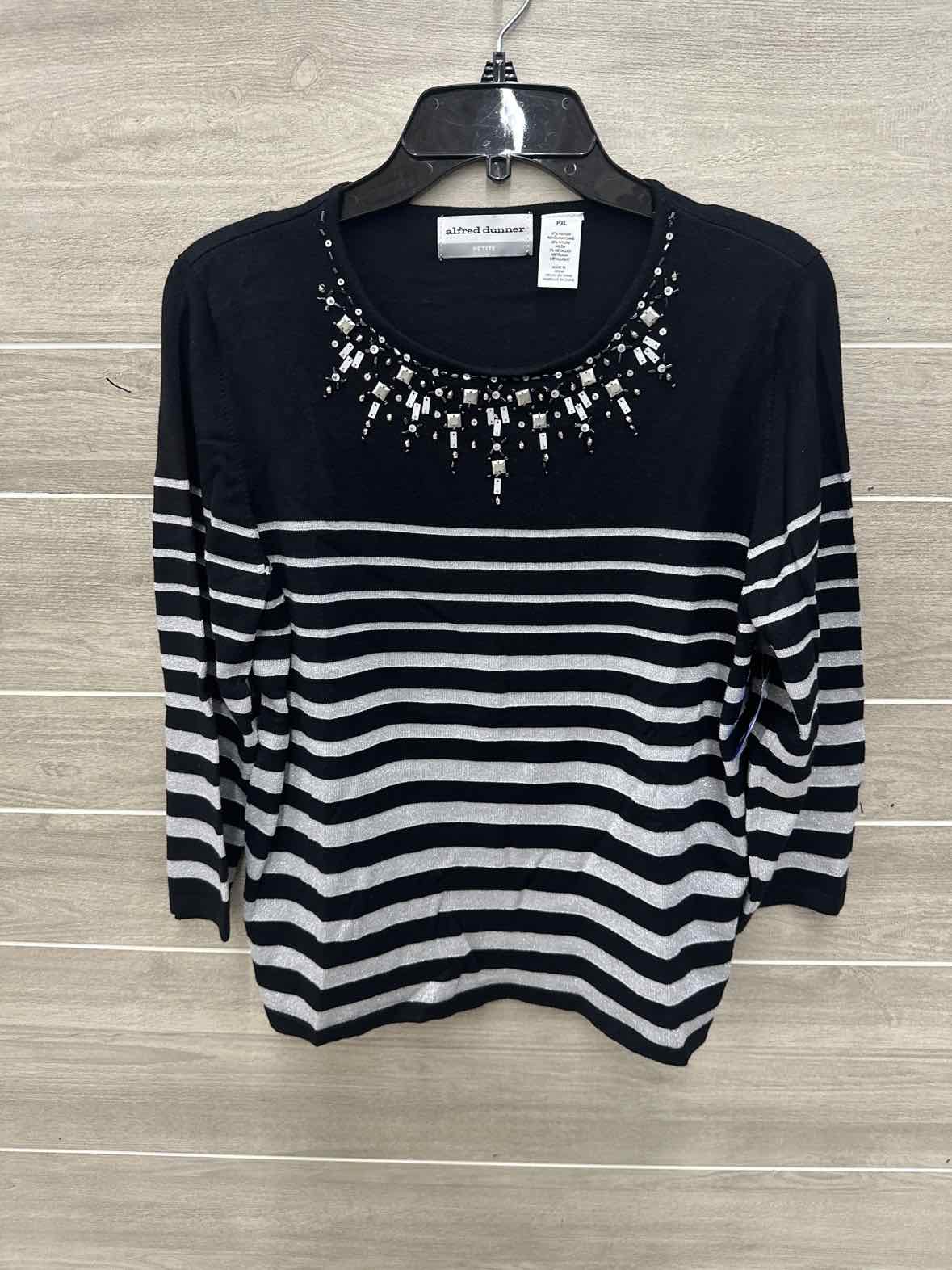 Alfred Dunner Size XL/P Black Womens Shirt