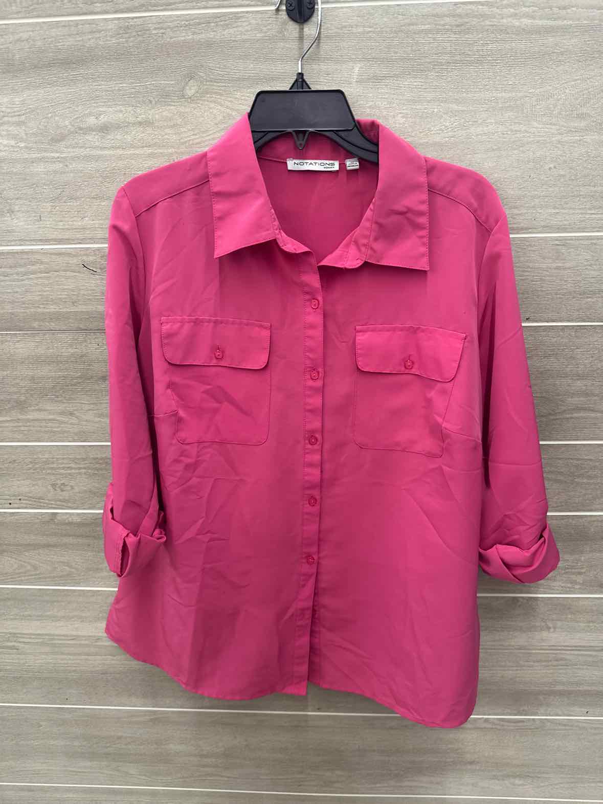 Notations Size 1X Pink Plus Shirt
