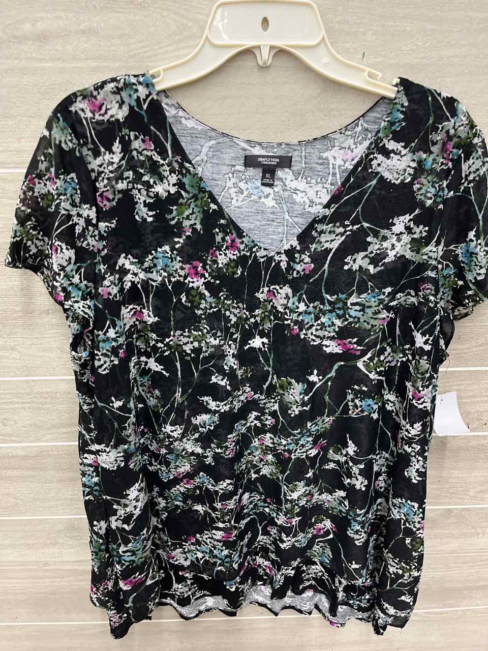 Simply Vera Size XL Black Womens Shirt