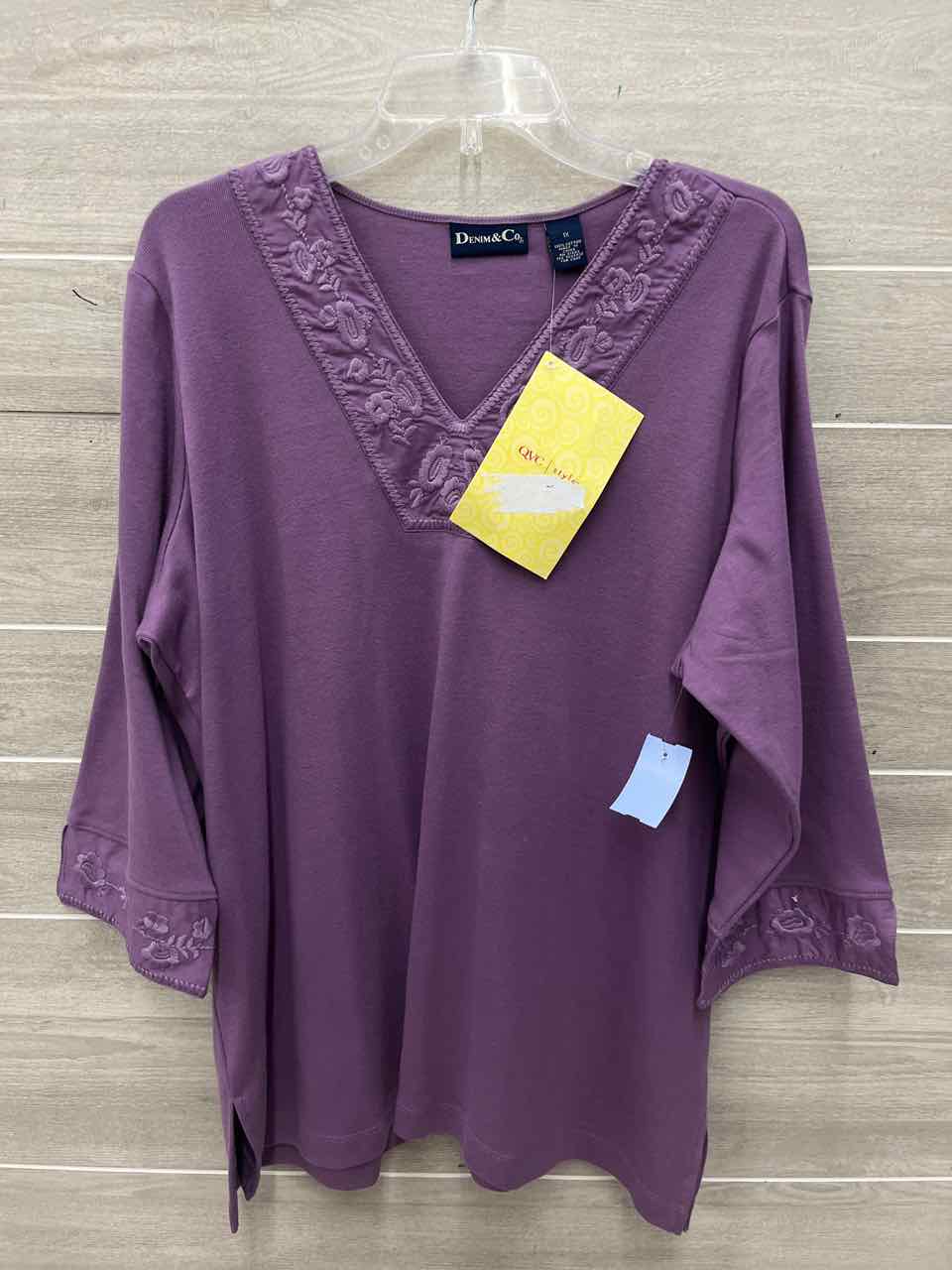 Denim & Co Size 1X Purple Plus Shirt