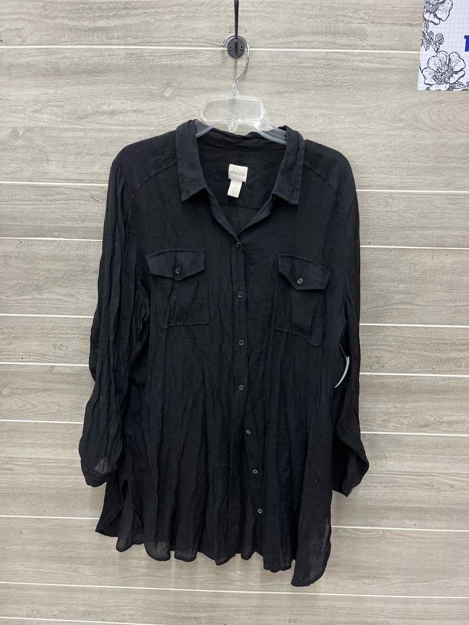 Chico's Size XL Black Womens Shirt
