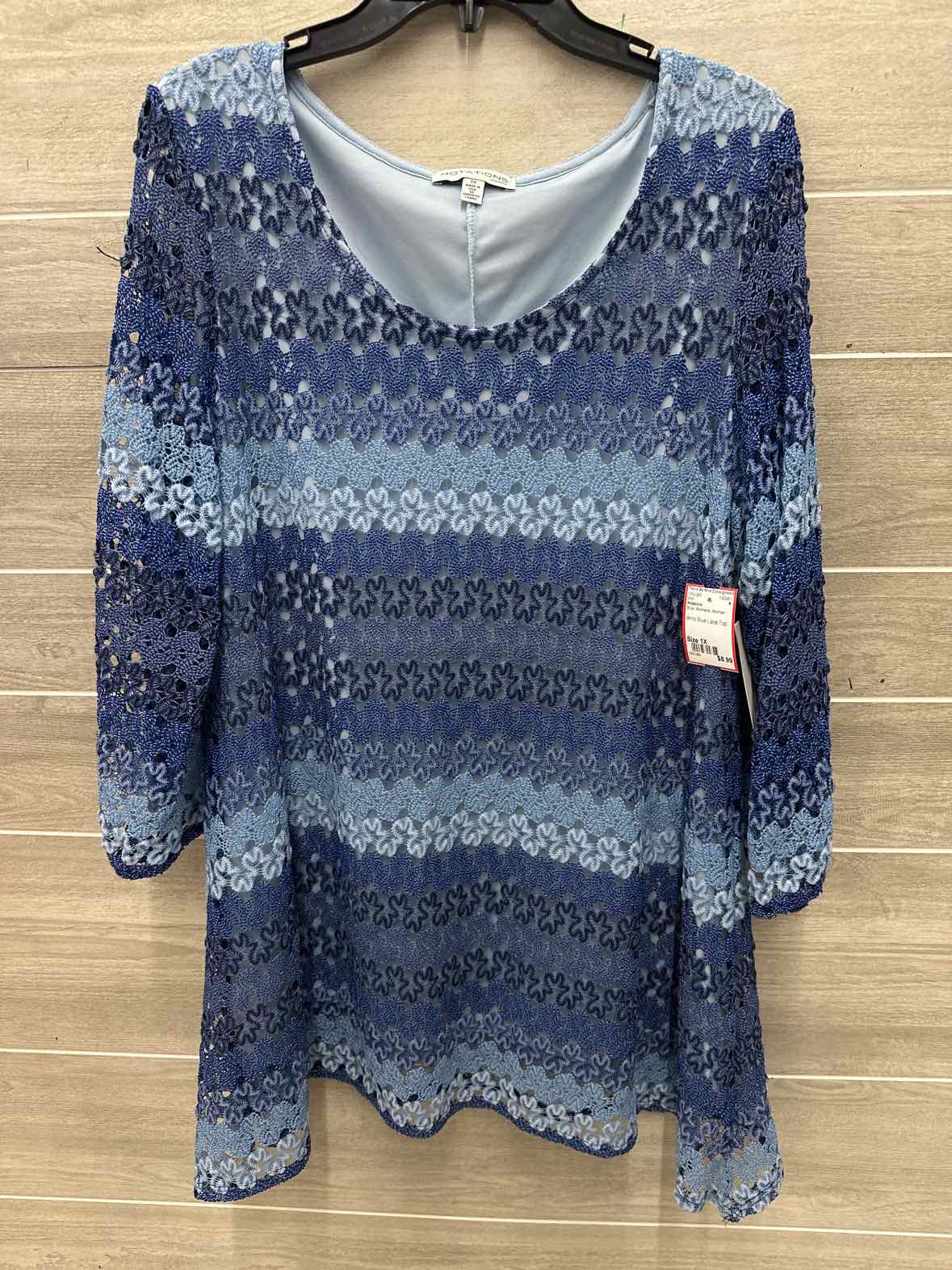 Notations Size 1X Blue Womens Shirt