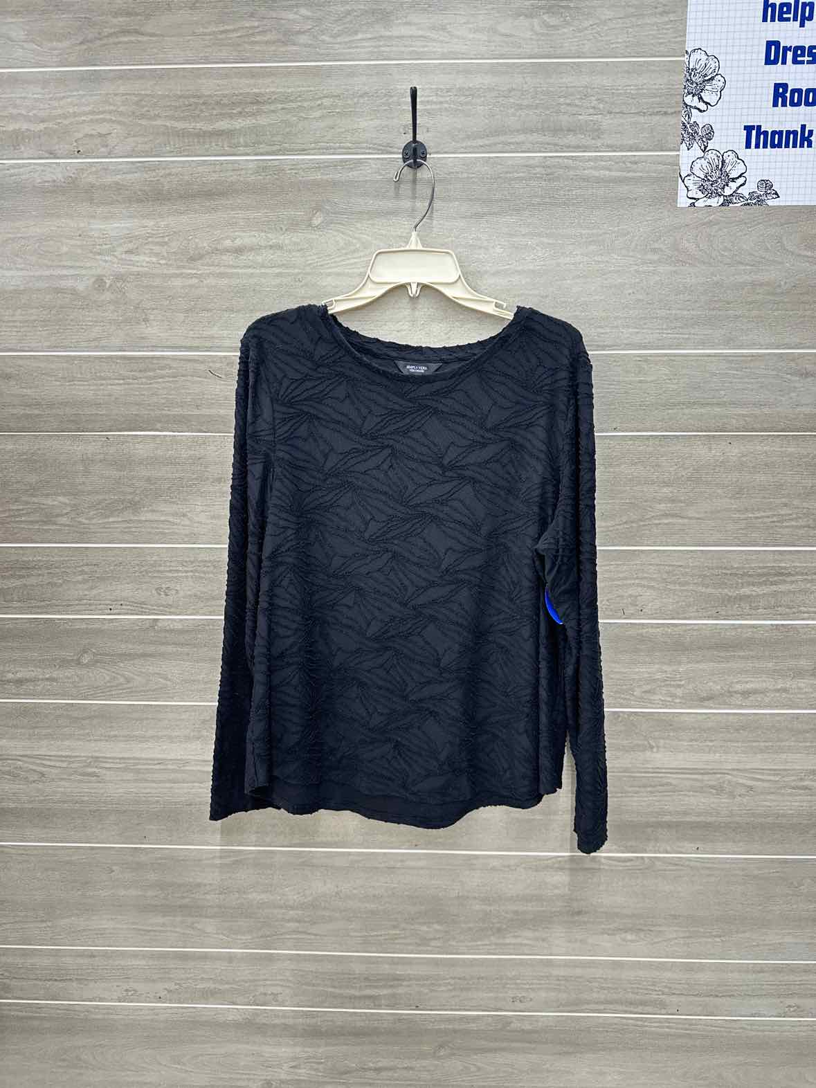 Simply Vera Size XL Black Womens Shirt