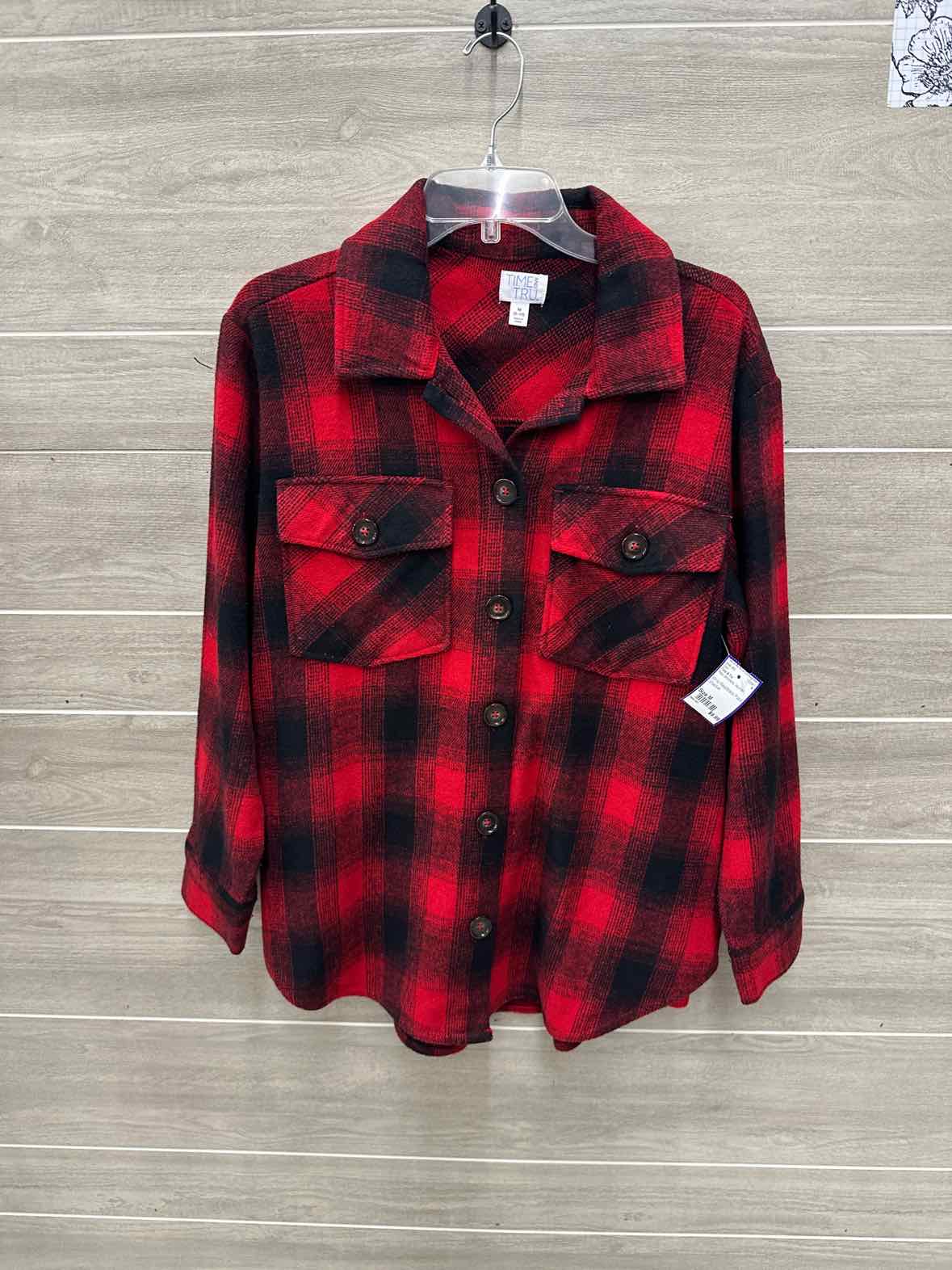 Time & Tru Size M Red Womens Shirt