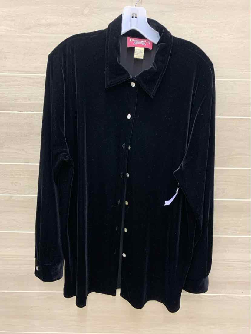 Denim & Co Black Womens Size L Shirt