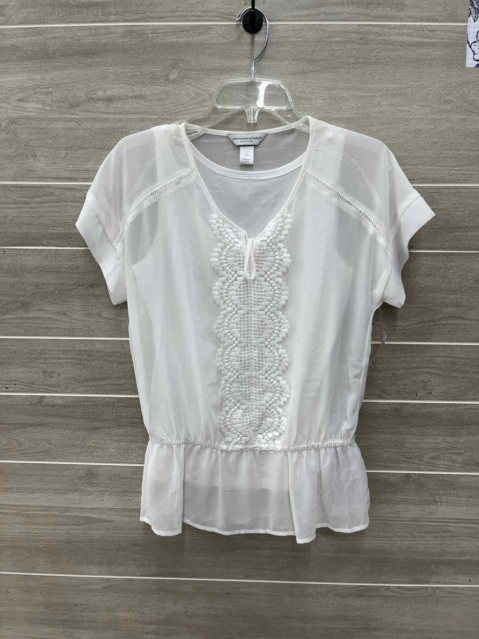 Christopher & Banks White Womens Women Size S/P Shirt
