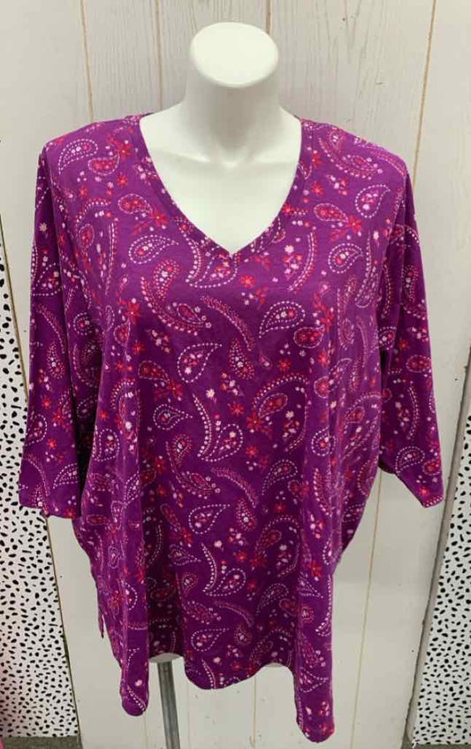 Woman Within Purple Womens Size 4X Shirt