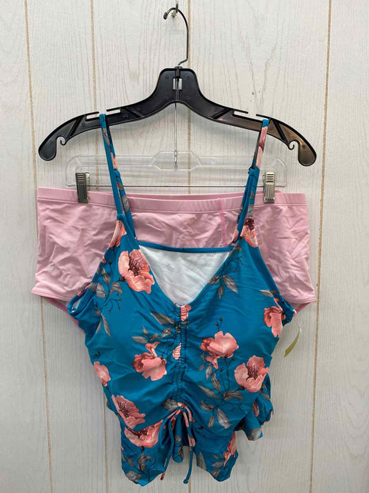 Coral Reef Teal Womens Size XXL Swimsuit