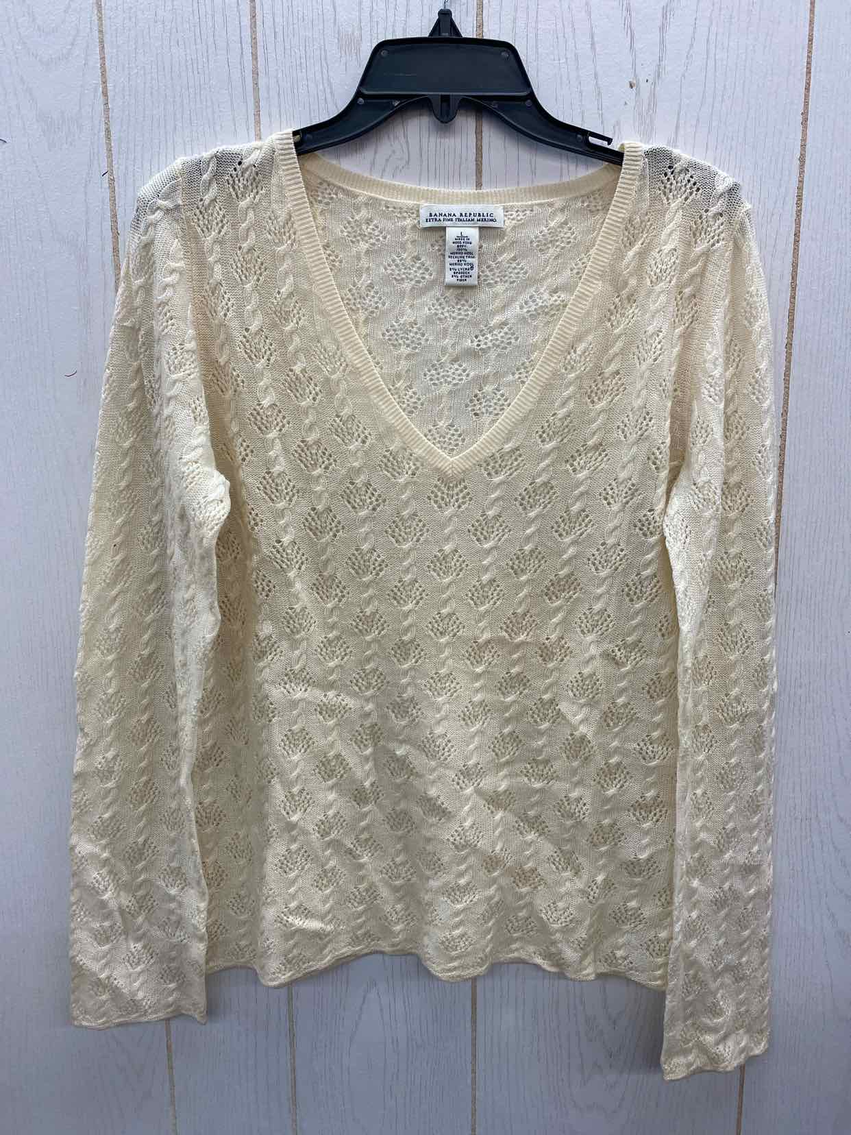 Banana Republic Cream Womens Size L Sweater