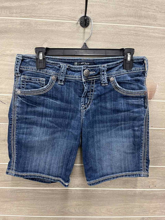 Silver Blue Womens Women Size 6 Shorts