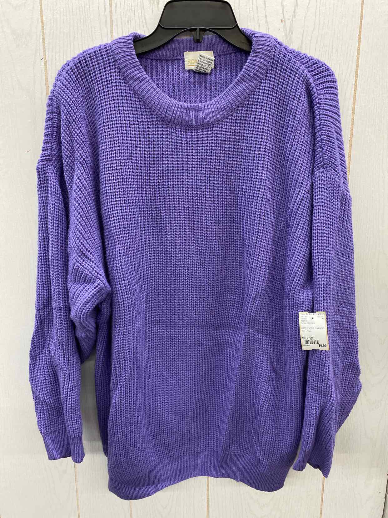 Roamans Purple Womens Size 1X Sweater