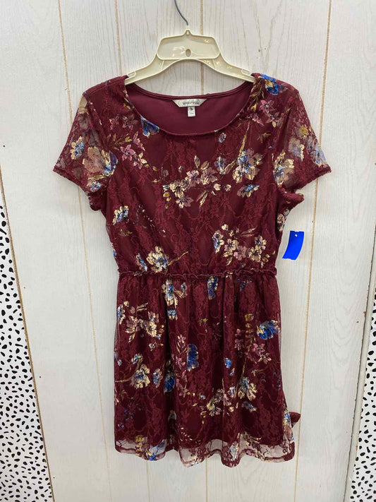 Speechless Burgundy Womens Size 7/8 Dress