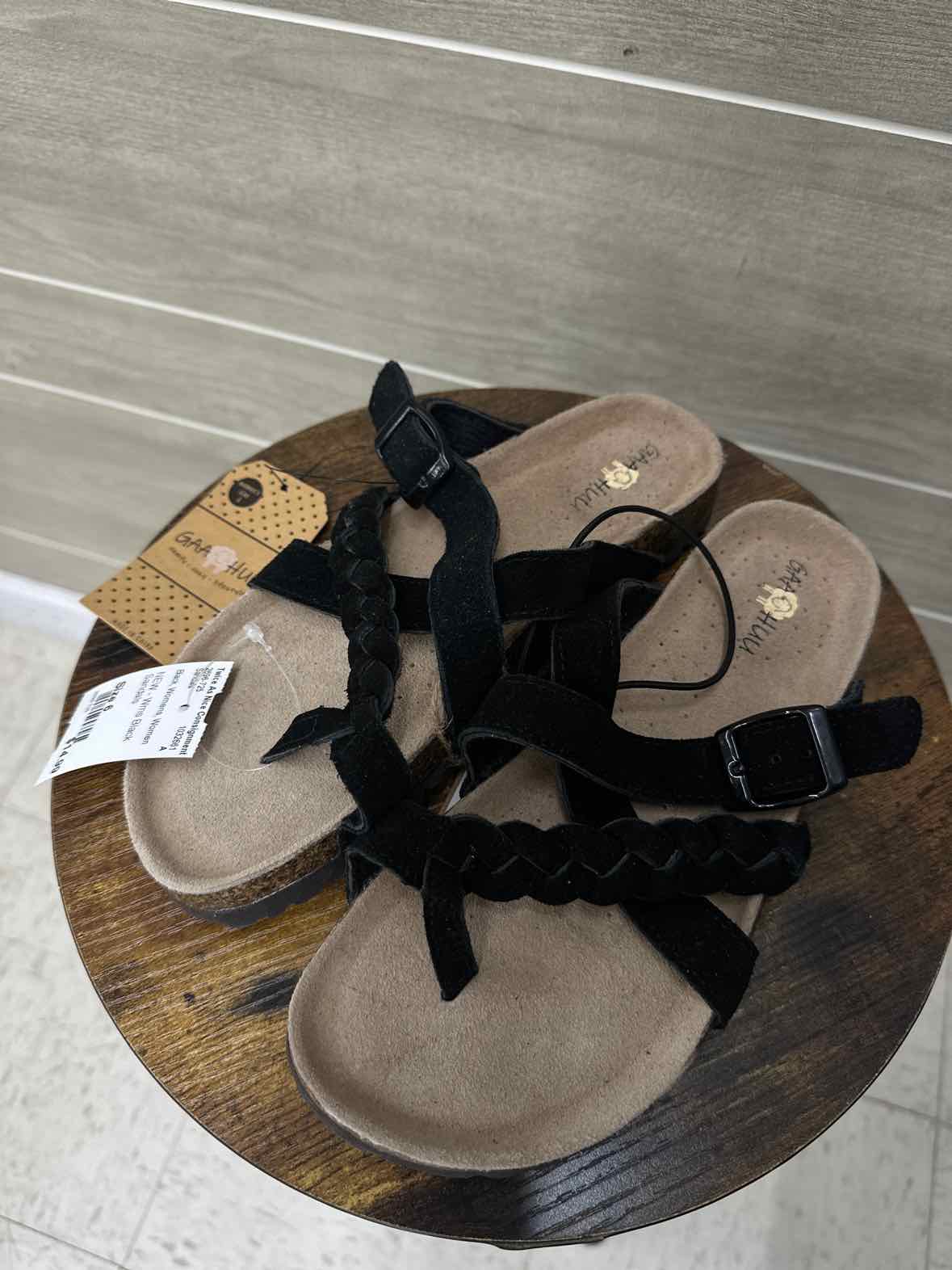 US Shoe Size 6 Black Womens Sandals