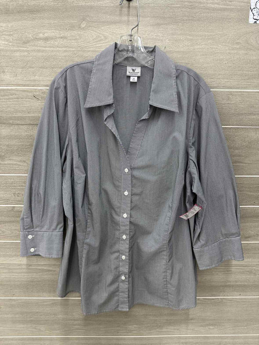 Worthington Size 3X Navy Plus Shirt