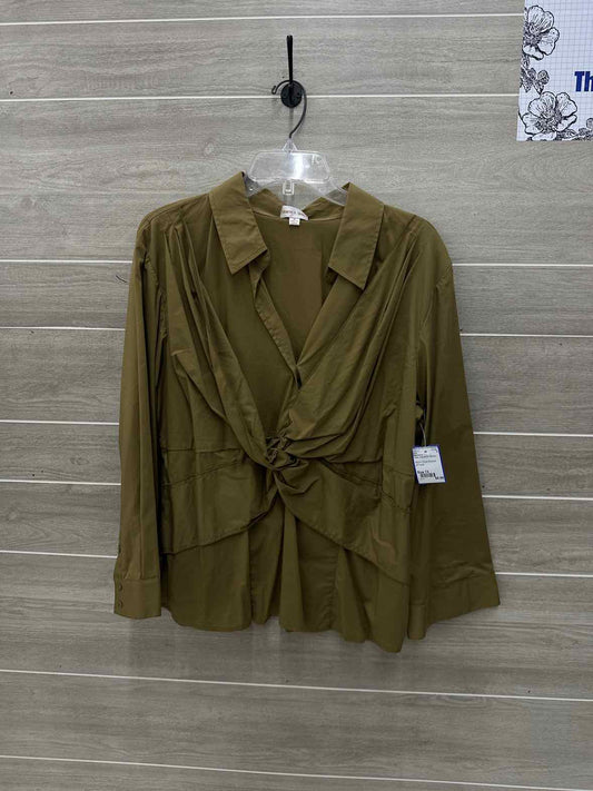 Monroe & Main Size 1X Olive Womens Shirt