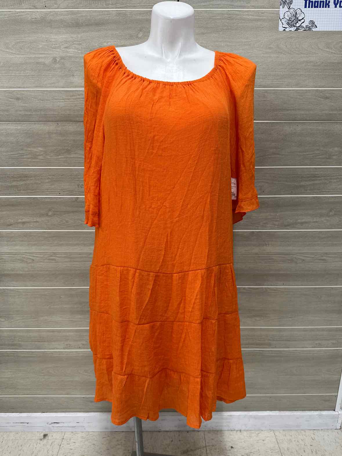 Mlle Gabrielle Size 3X Orange Plus Dress