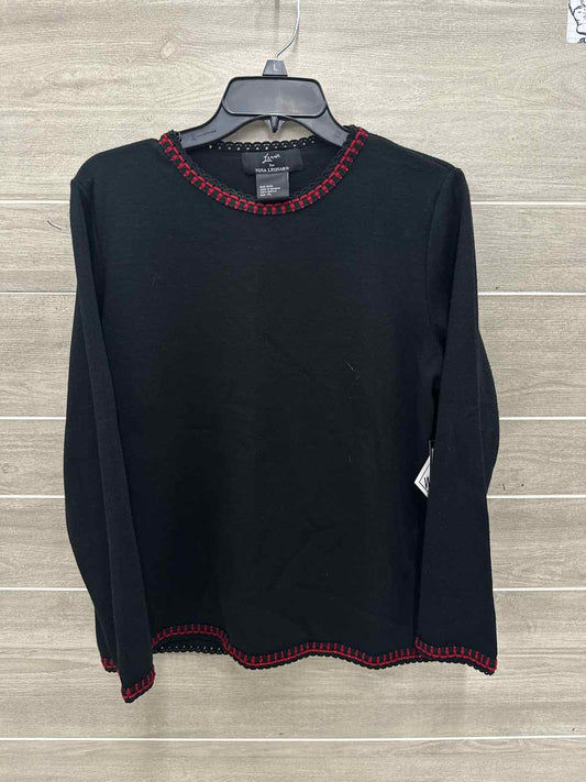 Nina Leonard Size L/P Black Petite Sweater