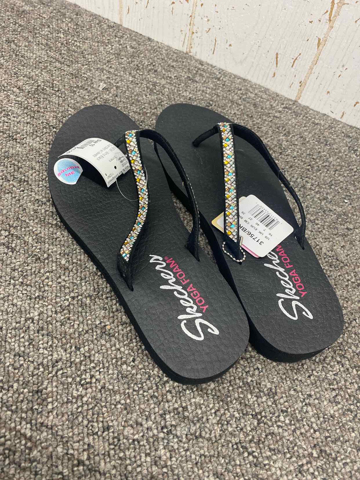 Skechers Black Womens Size 10 Sandals