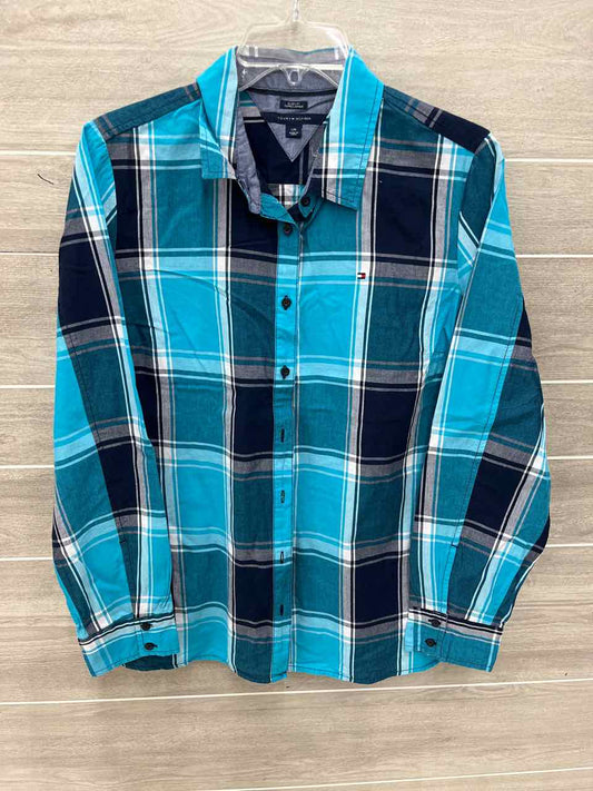 Tommy Hilfiger Size L Blue Womens Shirt