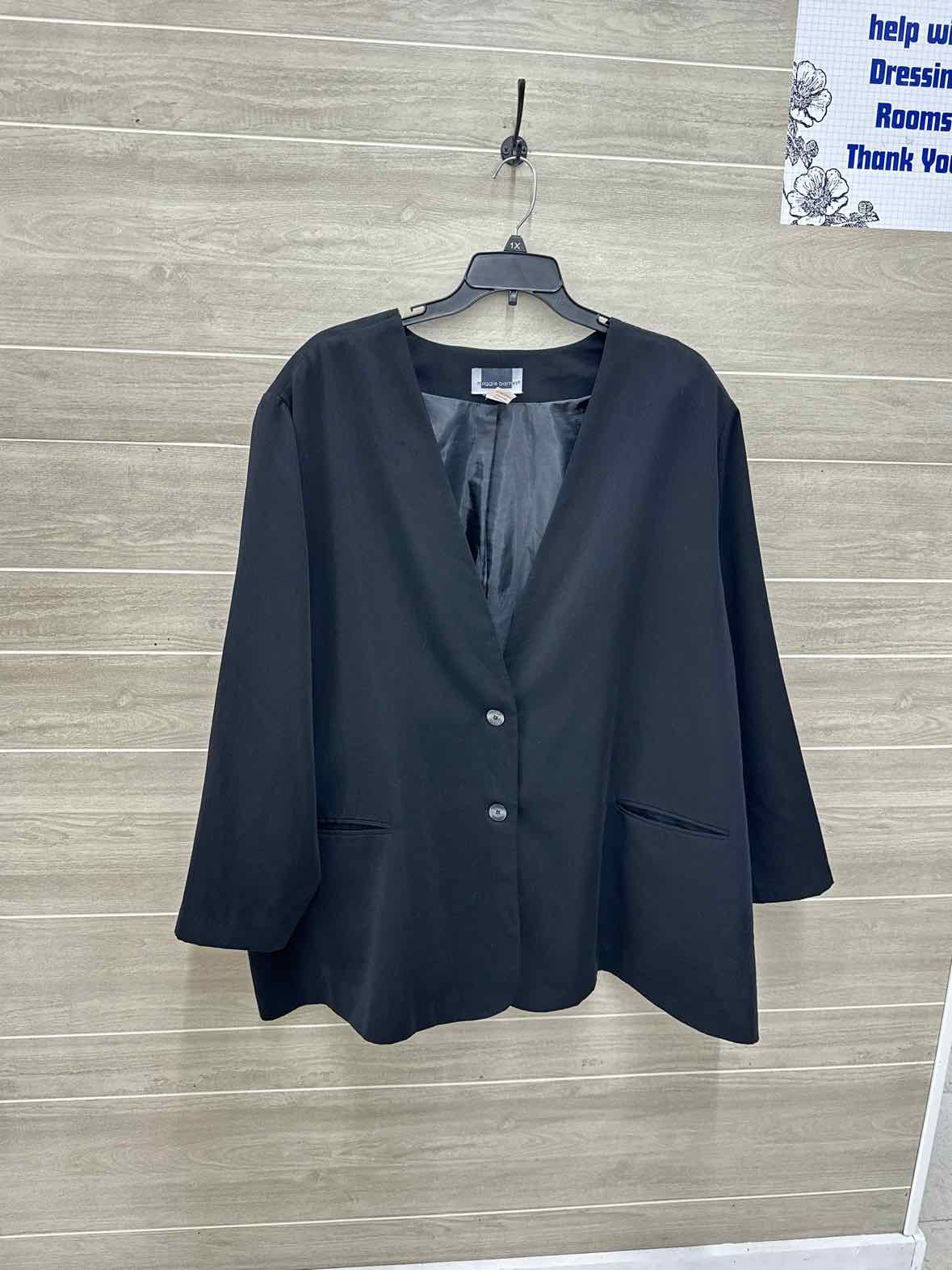 Maggie Barnes Size 5X Black Womens Blazer