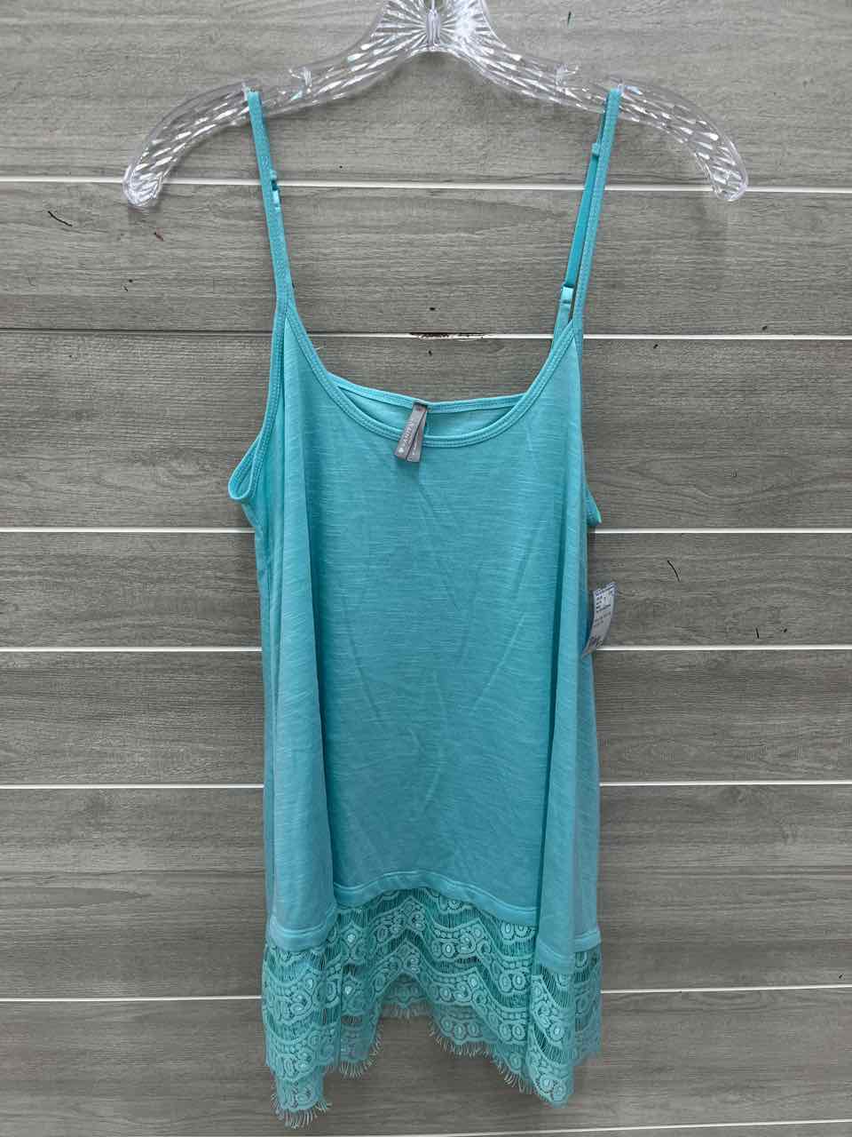 Vanity Size L Teal Womens Tank Top