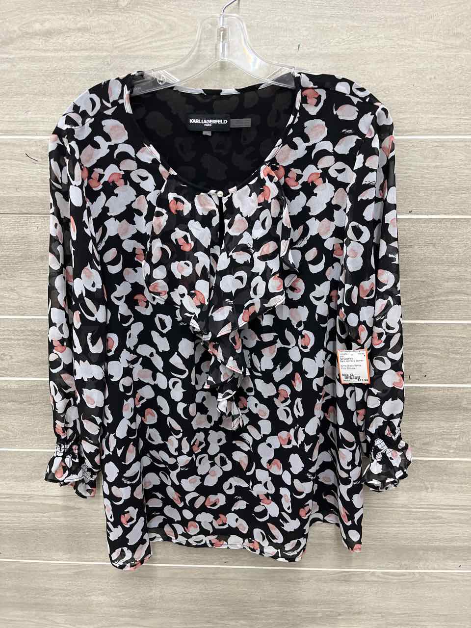 Karl Lagerfeld Size XL Black Womens Shirt