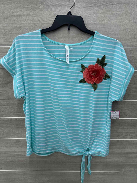 NY Collection Size L/P Blue Petite Shirt