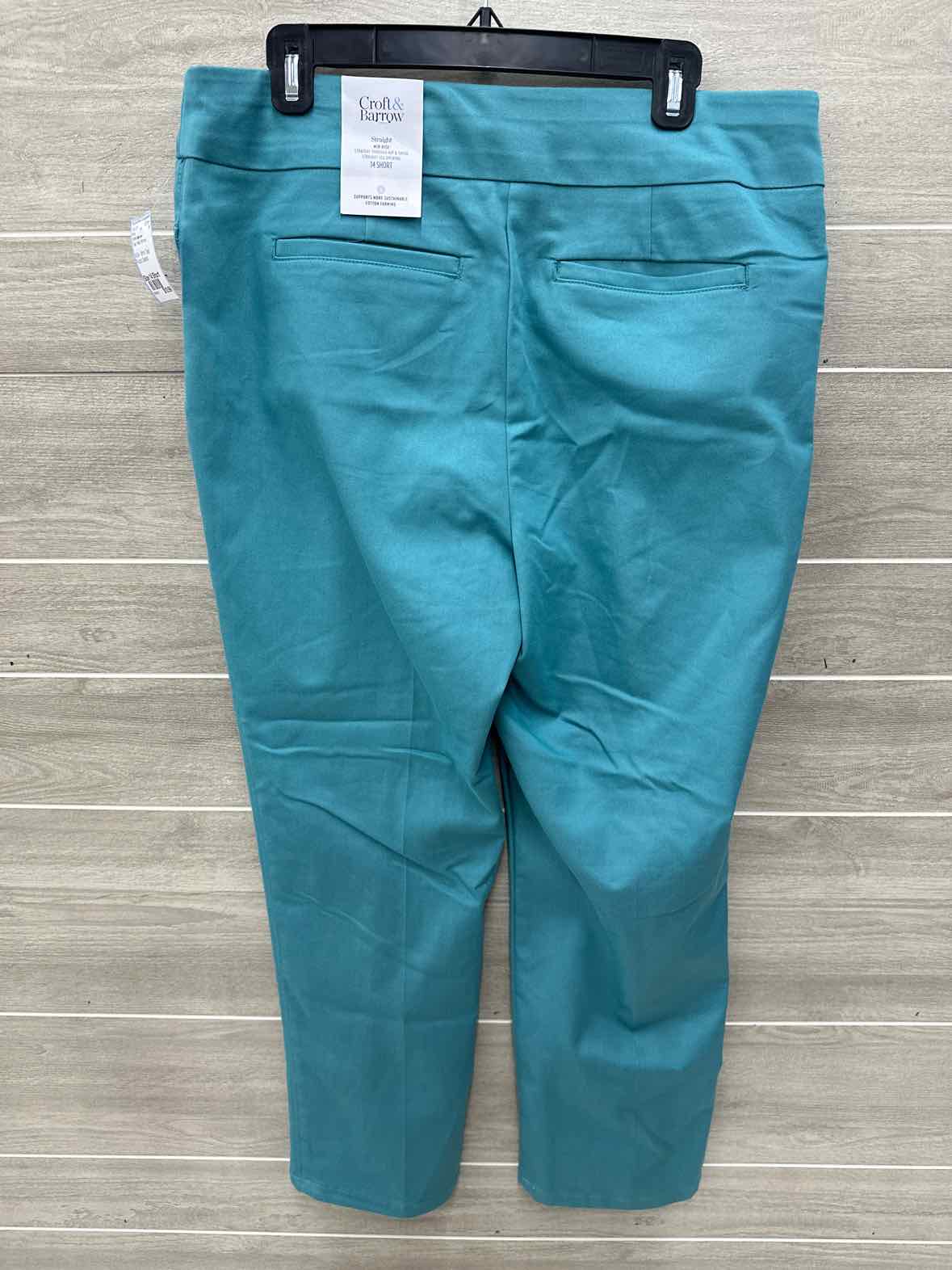 Croft & Barrow Size 14 Short Teal Petite Pants