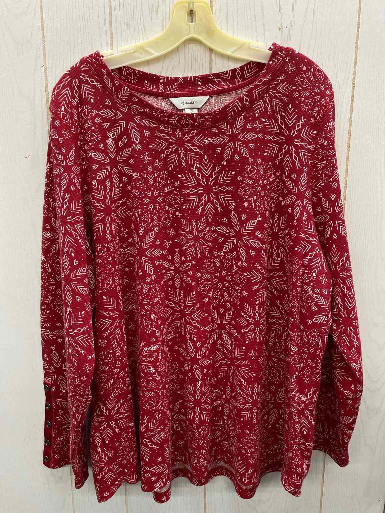CJ Banks Red Womens Size 2X Shirt
