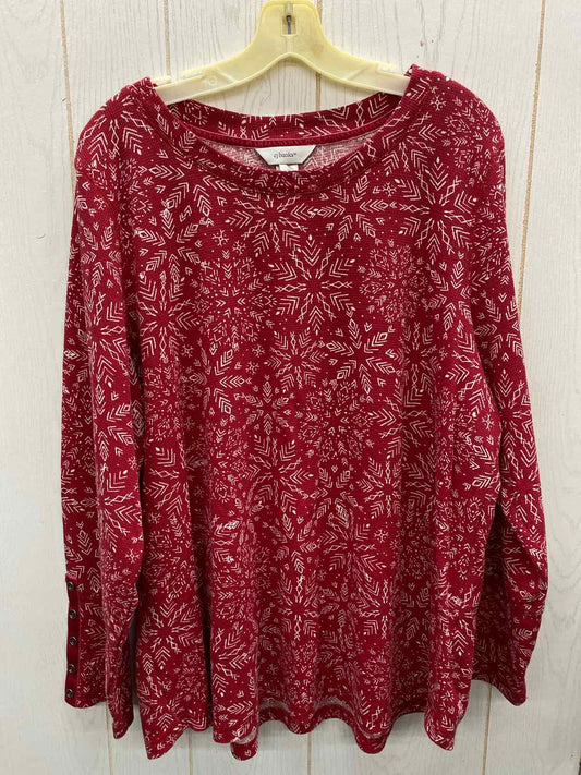 CJ Banks Red Womens Size 2X Shirt