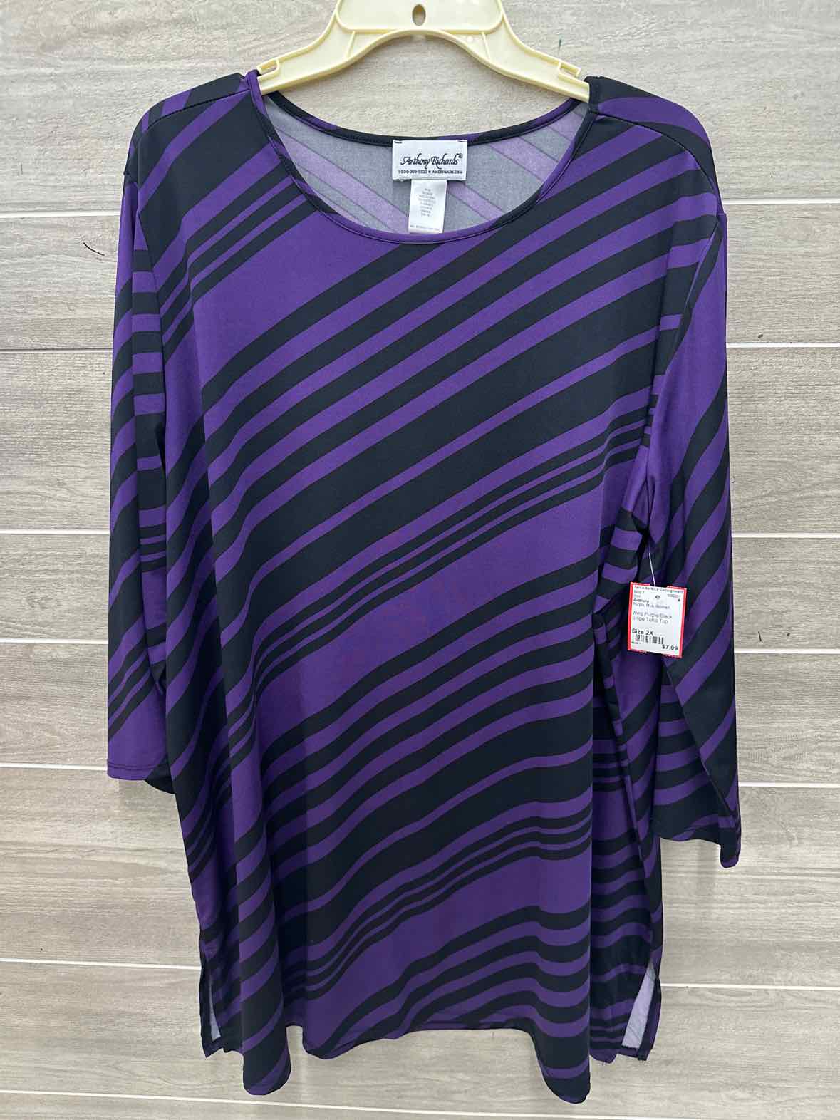 Antthony Size 2X Purple Plus Shirt