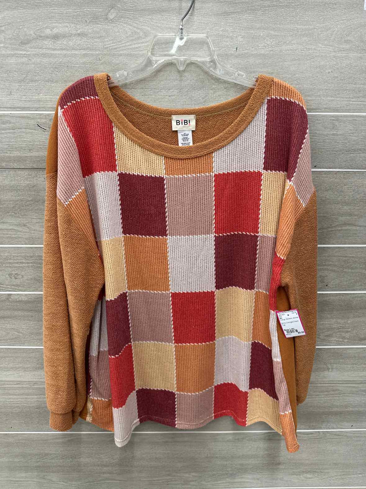 Bibi Size L/XL Orange Womens Shirt