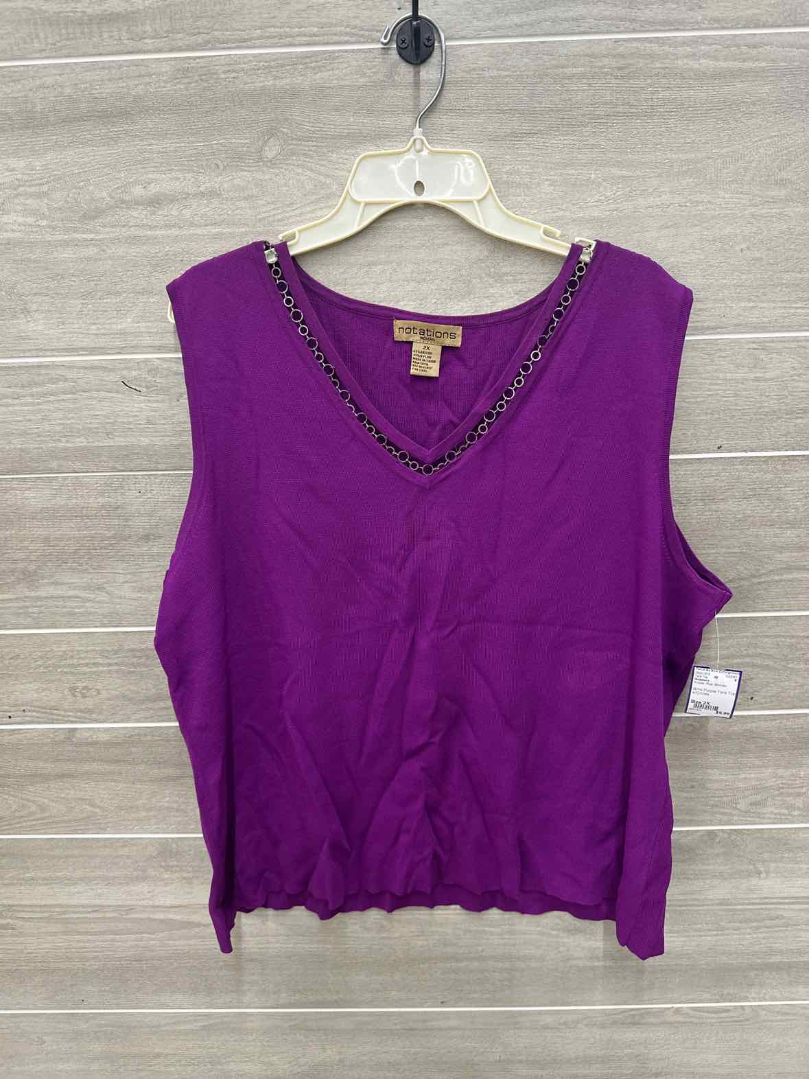 Notations Size 2X Purple Plus Tank Top