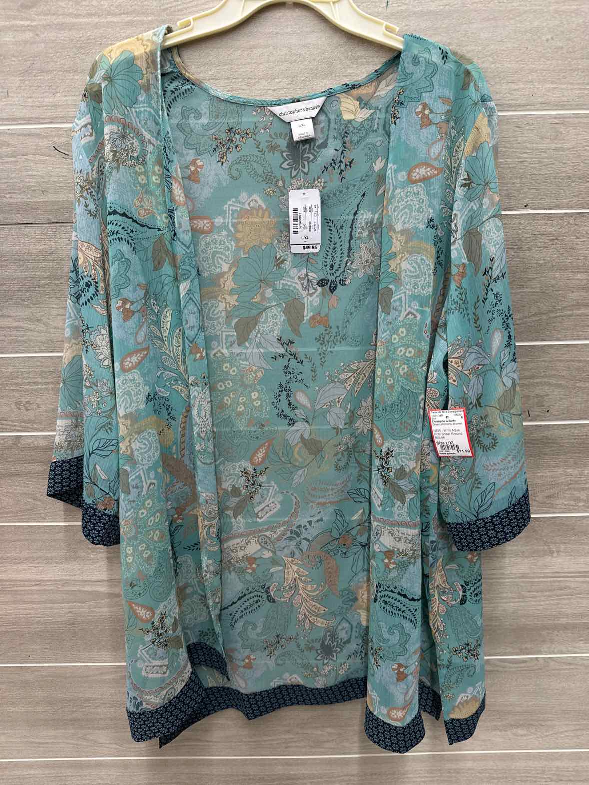 Christopher & Banks Size L/XL Green Womens Shirt