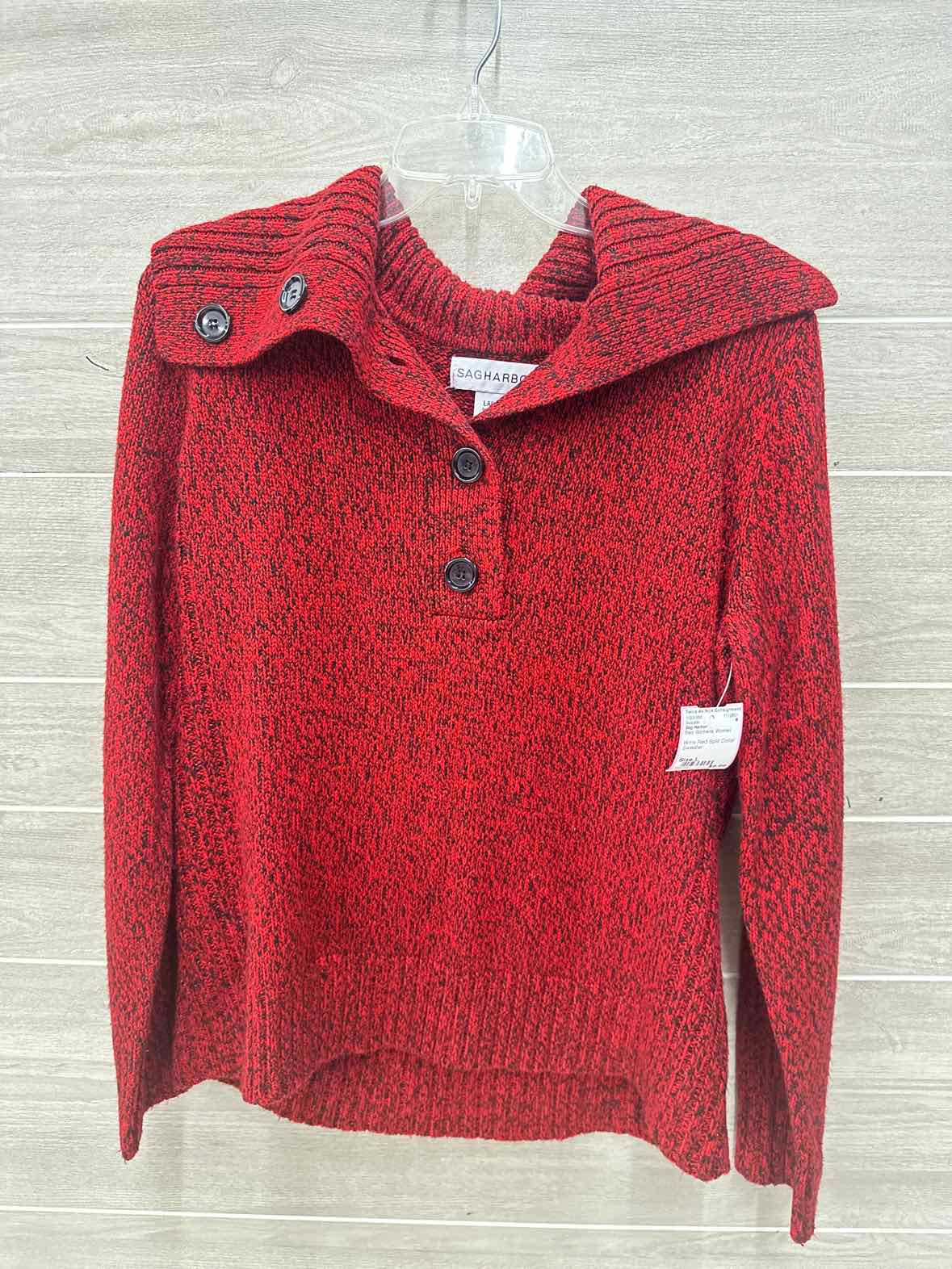 Sag Harbor Size L Red Womens Sweater