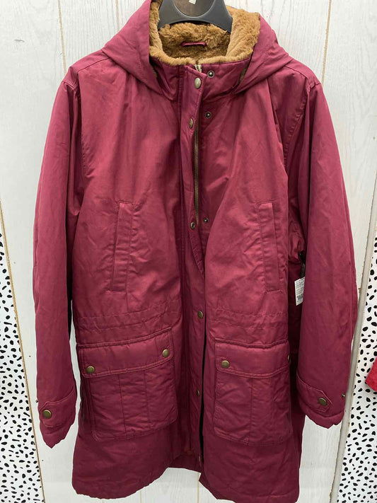 Lands End Burgundy Womens Size 20/22W Jacket (Outdoor)