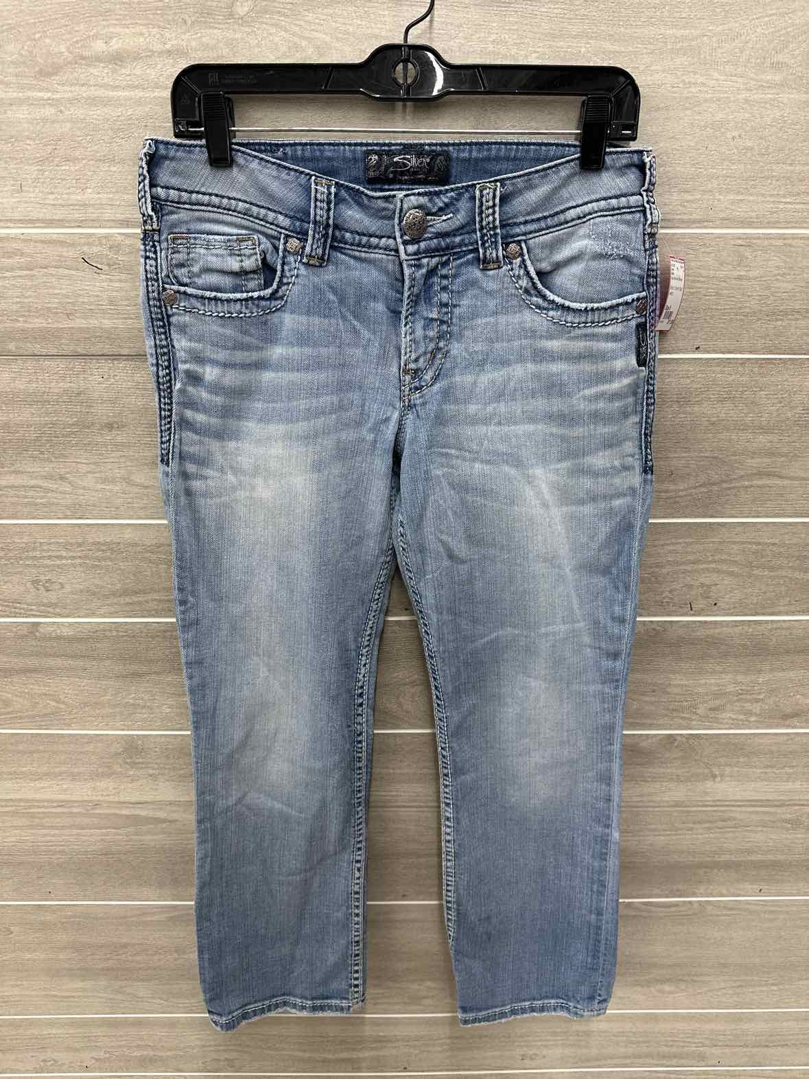 Silver Size 8 Blue Womens Jeans