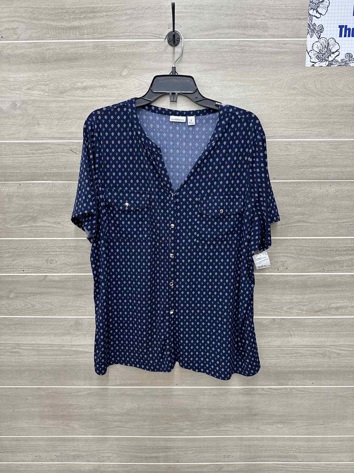 Croft & Barrow Blue Womens Women Size 1X Shirt