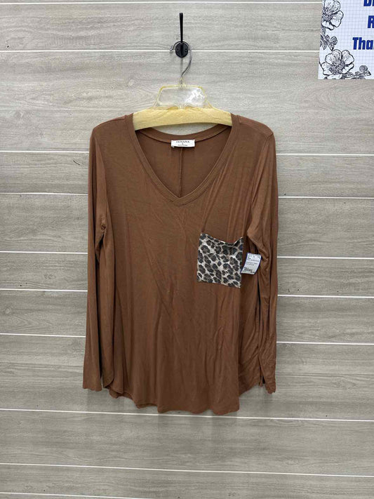 Zenana Size L Brown Womens Shirt