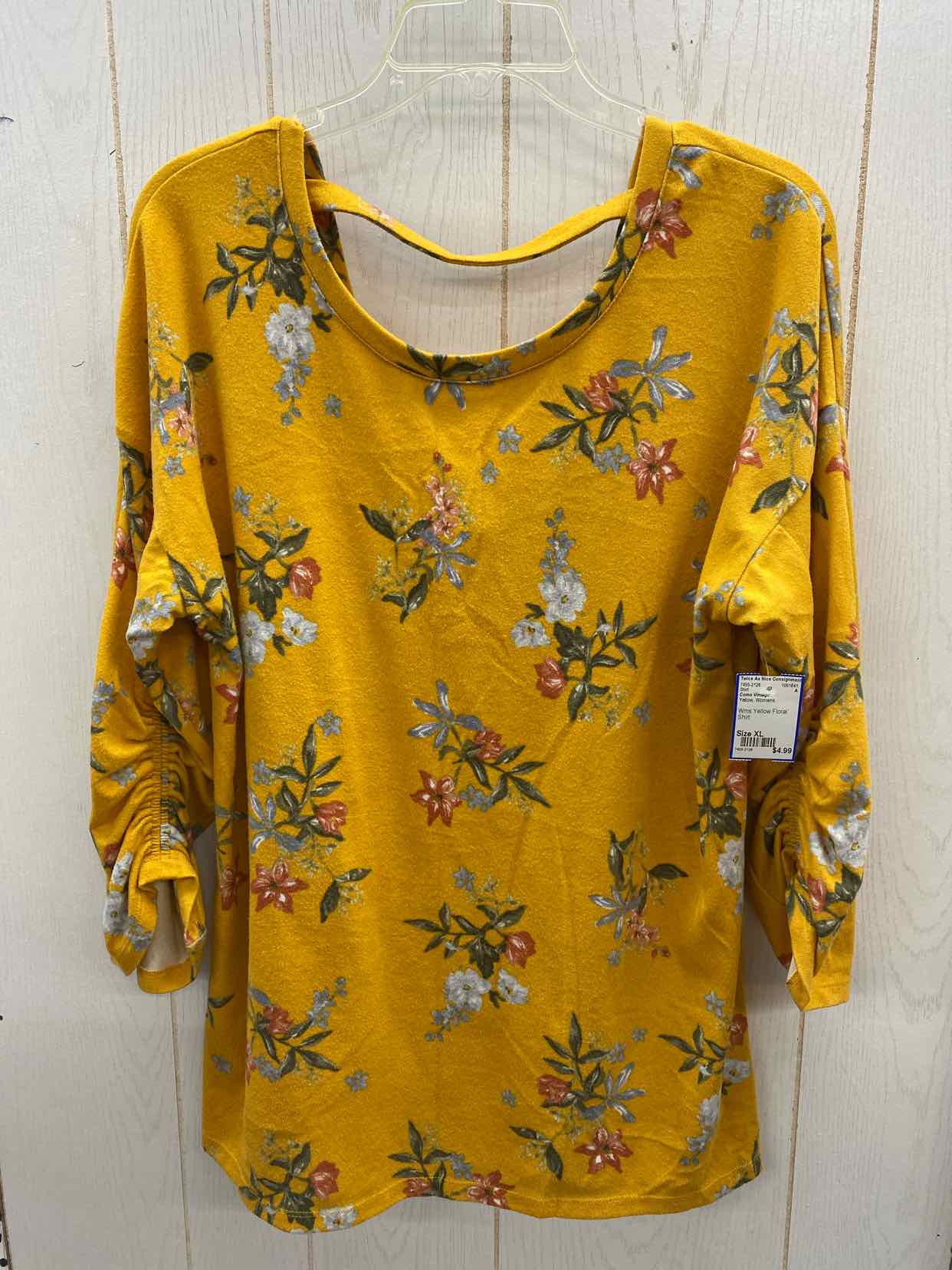 Como Vintage Yellow Womens Size XL Shirt